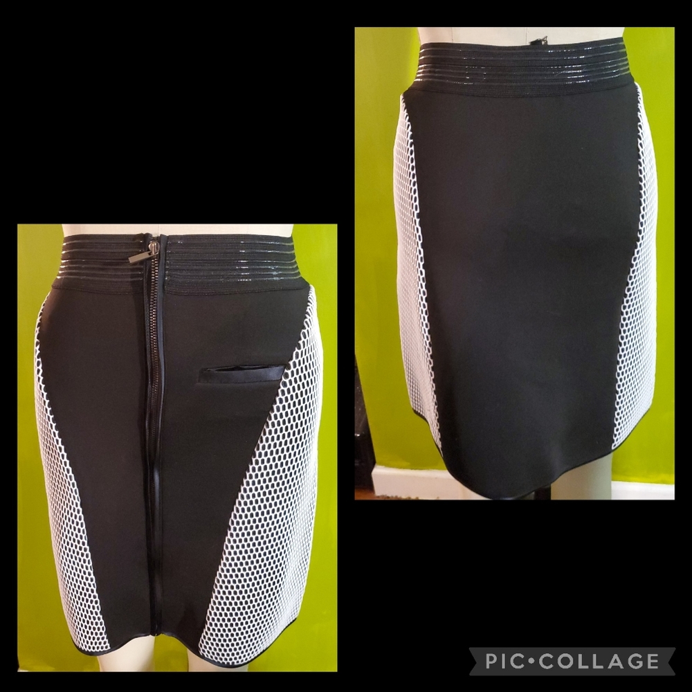 Ohne Titel Mesh Panel Zip Front Scuba Skirt